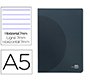 Libreta liderpapel 360 tapa de plastico a5 48 hojas 90gr horizontal con doble margen tapa negra
