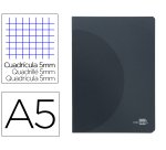 Libreta liderpapel 360 tapa de plastico a5 48 hojas 90gr 5mm con doble margen tapa negra