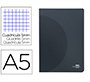 Libreta liderpapel 360 tapa de plastico a5 48 hojas 90gr 5mm con doble margen tapa negra