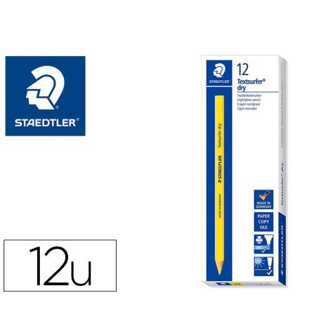 Lapices fluorescente staedtler triangular top star amarillo caja de 12 unidades