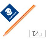 Lapices fluorescente staedtler textsurfer dry triangular naranja caja de 12 unidades