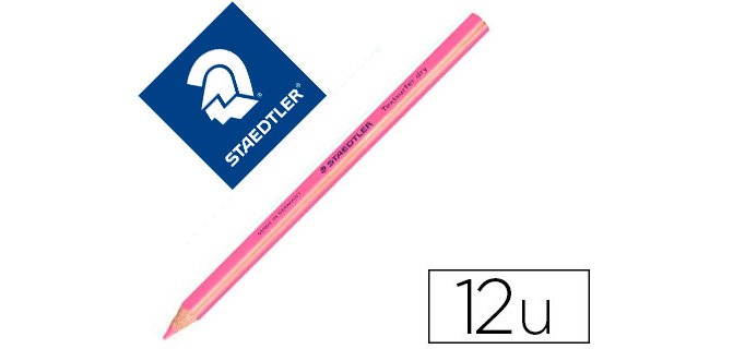 Lapices fluorescente staedtler textsurfer dry triangular rosa caja de 12 unidades