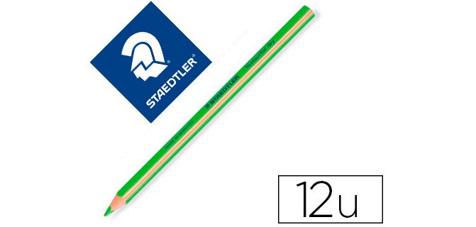 Lapices fluorescente staedtler textsurfer dry triangular verde caja de 12 unidades