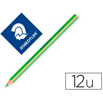 Lapices fluorescente staedtler textsurfer dry triangular verde caja de 12 unidades