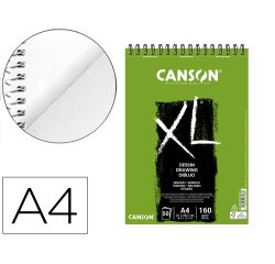 Bloc dibujo canson xl dessin din a4 liso microperforado espiral 21x29,7 cm 50 hojas 160 gr/m2