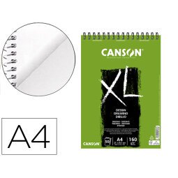 Bloc dibujo canson xl dessin din a4 liso microperforado espiral 21x29,7 cm 50 hojas 160 gr/m2