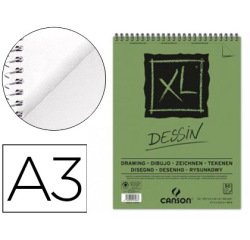 Bloc dibujo canson xl dessin din a3 liso microperforado espiral 29,7x42 cm 50 hojas 160 gr/m2