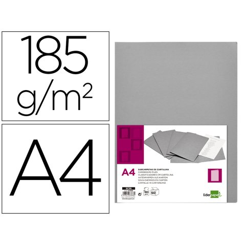 Subcarpeta liderpapel a4 gris 180g/m2