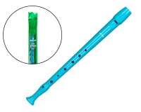 Flauta hohner 9508 color celeste funda verde y transparente