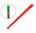 Flauta hohner 9508 color roja funda verde y transparente