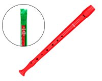 Flauta hohner 9508 color roja funda verde y transparente