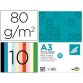 Papel color liderpapel a3 80gr 10 colores surtidos paquete 100 hojas