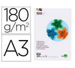 Cartulina liderpapel a3 180g/m2 10 colores surtidos paquete 100 hojas
