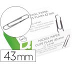 Clips niquelados q-connect nº3 43 mm caja de 100 unidades