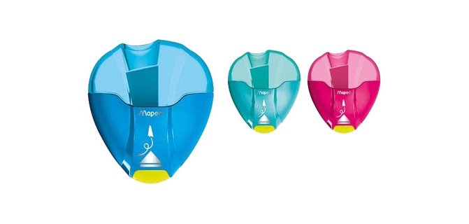 Sacapuntas maped plastico i-gloo 1 uso con deposito colores surtidos