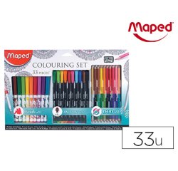 Set de dibujo maped mandalas 33 piezas colores surtidos