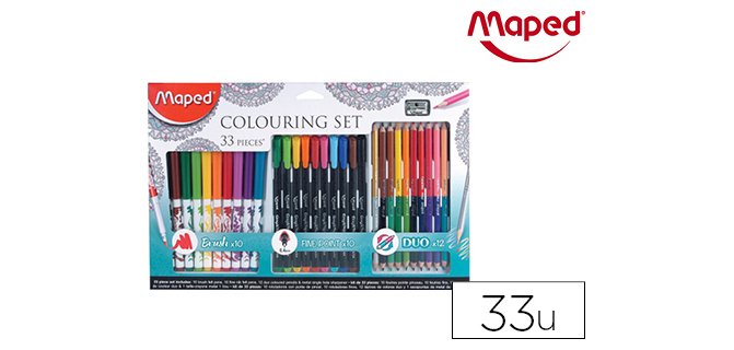 Set de dibujo maped mandalas 33 piezas colores surtidos