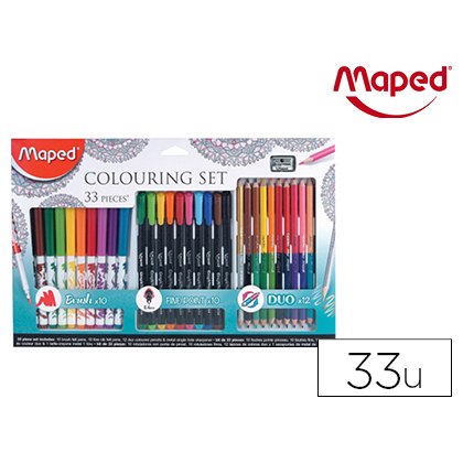 Set de dibujo maped mandalas 33 piezas colores surtidos