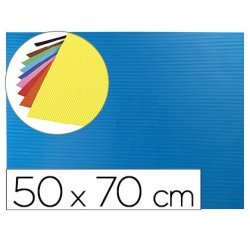 Goma eva ondulada liderpapel 50x70cm 2,2mm de espesor azul claro