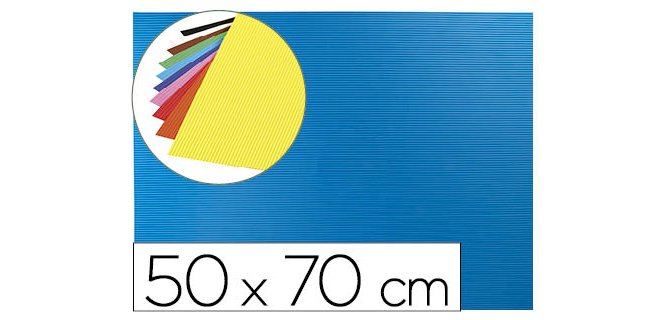 Goma eva ondulada liderpapel 50x70cm 2,2mm de espesor azul claro