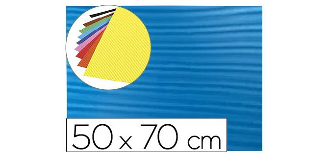 Goma eva ondulada liderpapel 50x70cm 2,2mm de espesor azul claro