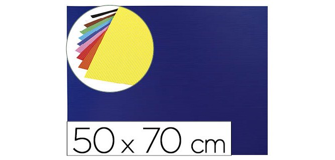 Goma eva ondulada liderpapel 50x70cm 2,2mm de espesor azul oscuro