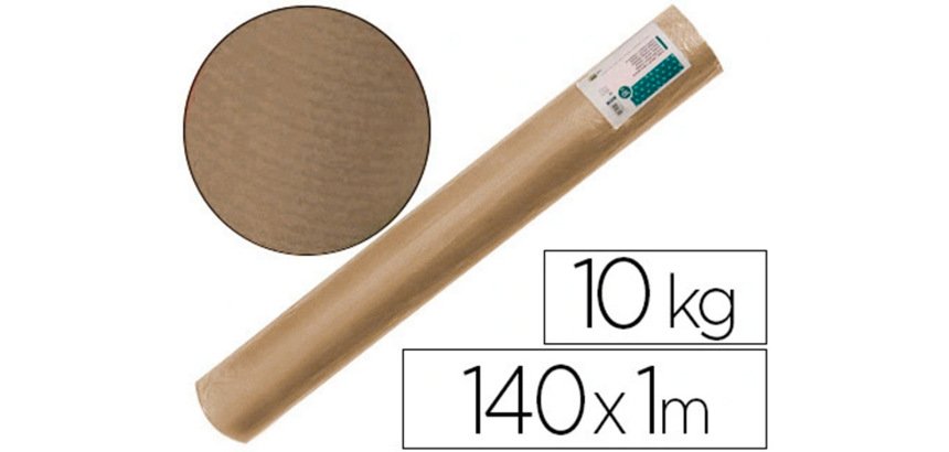 Papel kraft verjurado liderpapel marron ancho 1 m lomgitud 140 m gramaje 70 gr peso 10 kg