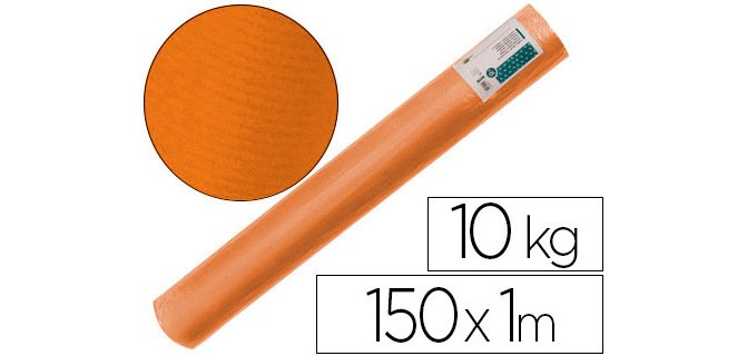 Papel kraft verjurado liderpapel naranja ancho 1 m longitud 150 m gramaje 65 gr peso 10 kg