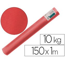 Papel kraft verjurado liderpapel rojo ancho 1 mt lomgitud 150 mt gramaje 65 gr peso 10 kg