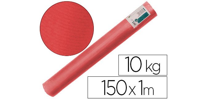 Papel kraft verjurado liderpapel rojo ancho 1 m lomgitud 150 m gramaje 65 gr peso 10 kg