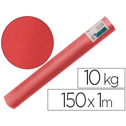 Papel kraft verjurado liderpapel rojo ancho 1 m lomgitud 150 m gramaje 65 gr peso 10 kg
