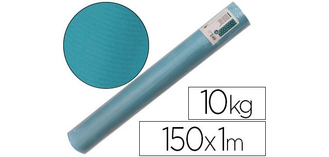 Papel kraft verjurado liderpapel turquesa ancho 1 m longitud 150 m gramaje 65 gr peso 10 kg