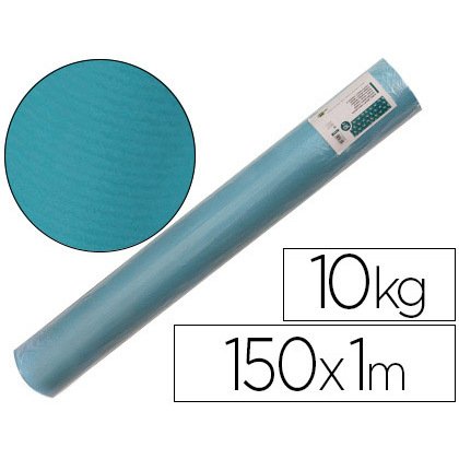 Papel kraft verjurado liderpapel turquesa ancho 1 m longitud 150 m gramaje 65 gr peso 10 kg