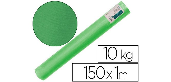 Papel kraft verjurado liderpapel verde ancho 1 m longitud 150 m gramaje 65 gr peso 10 kg