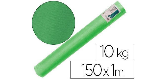 Papel kraft verjurado liderpapel verde ancho 1 m longitud 150 m gramaje 65 gr peso 10 kg