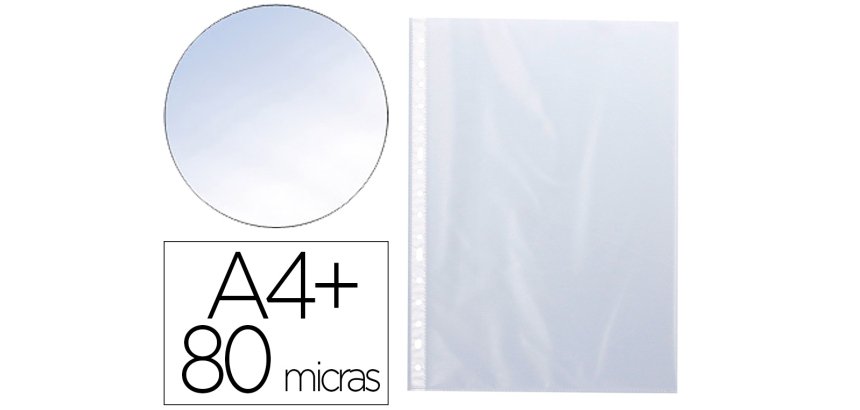 Funda multitaladro q-connect folio 80 mc cristal bolsa de 10 unidades