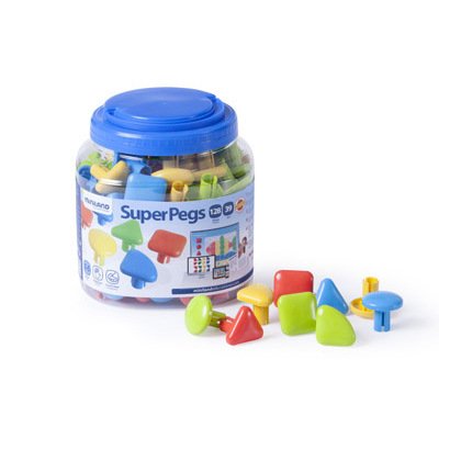Juego Miniland super pegs 128 piezas