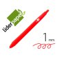 Boligrafo liderpapel gummy touch retractil 1 mm tinta roja