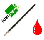 Recambio boligrafo liderpapel gummy touch retractil 1,0 mm tinta roja bolsa de 10 unidades