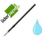 Recambio boligrafo liderpapel gummy touch retractil 1,0 mm tinta celeste bolsa de 10 unidades