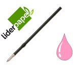 Recambio boligrafo liderpapel gummy touch retractil 1,0 mm tinta rosa bolsa de 10 unidades