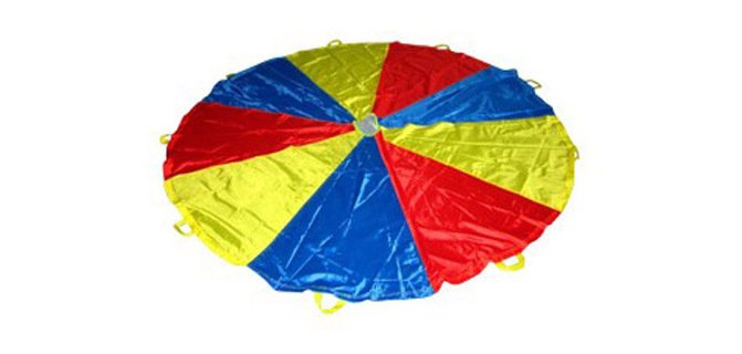 Paracaidas amaya de nylon con 12 asas colores del parchis 3,50 m