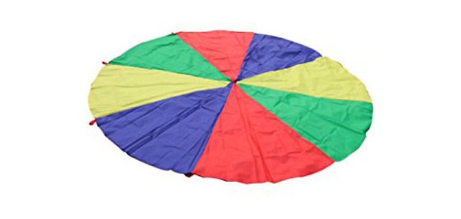 Paracaidas amaya de nylon con 20 asas colores del parchis 6 m