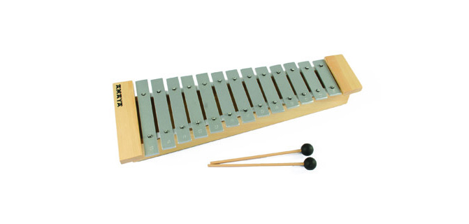 Carrillon amaya con baquetas en madera de pino y metal 48x18x6,5 cm