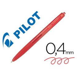 Boligrafo pilot super grip g rojo retractil sujecion de caucho tinta base de aceite