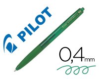 Boligrafo pilot super grip g verde retractil sujecion de caucho tinta base de aceite