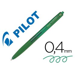 Boligrafo pilot super grip g verde retractil sujecion de caucho tinta base de aceite