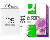 Paquete de 100 fundas de plastificar A6 q-connect 105 x 148 mm 125 micras