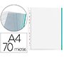 Funda multitaladro q-connect din a4 70 mc pp cristal con borde verde bolsa de 10 unidades