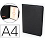 Carpeta portafolios q-connect artesania a4 similpiel negro cremallera y bolsillos 332x262x30 mm fabricada en Ubrique